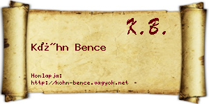 Kóhn Bence névjegykártya