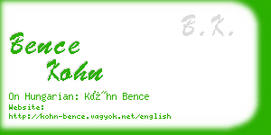 bence kohn business card